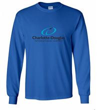 Load image into Gallery viewer, Charlotte Douglas International Airport Tee Carolina Blue Long Sleeve T-shirt
