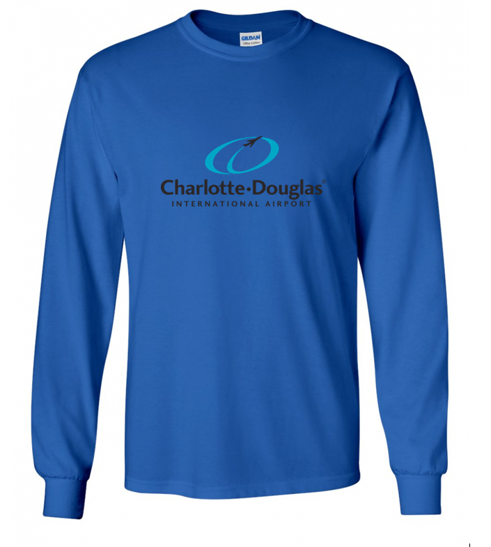 Charlotte Douglas International Airport Tee Carolina Blue Long Sleeve T-shirt