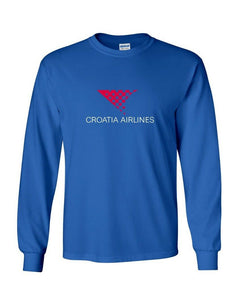 Croatia Airlines Red White Logo Croatian Aviation Royal Blue Long Sleeve T-shirt