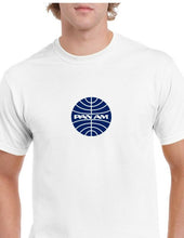 Load image into Gallery viewer, Pan Am Blue Logo Pan American World Airways US Airline White Cotton T-Shirt
