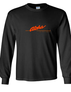 Aloha Airlines Red Retro Logo Shirt Hawaiian Airline Black Long Sleeve T-shirt