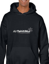 Load image into Gallery viewer, Air Tahiti Nui White Logo French Airline Black Hoodie Hooded Sweatshirt
