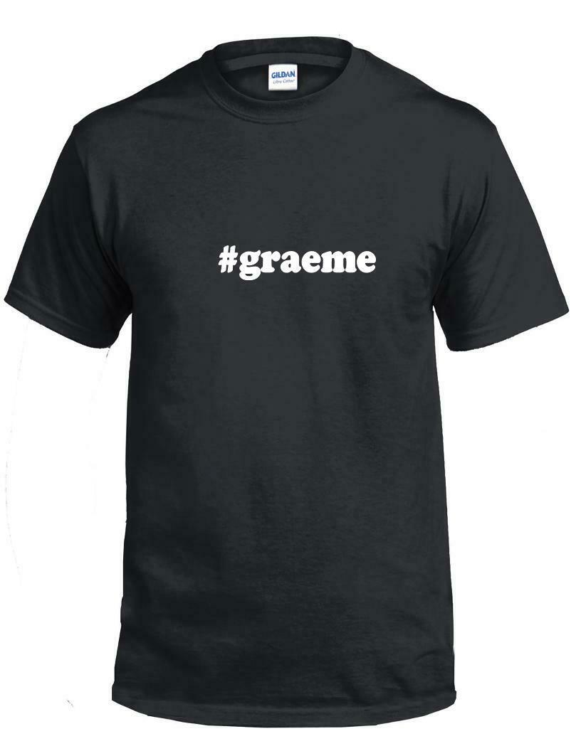 #graeme T-shirt Hashtag Graeme Funny Gift Black White Cotton Tee Shirt