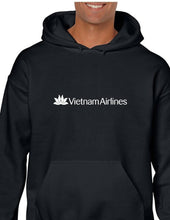 Load image into Gallery viewer, Vietnam Airlines White Logo Vietnamese Aviation Black Hoodie Hooded Sweatshirt
