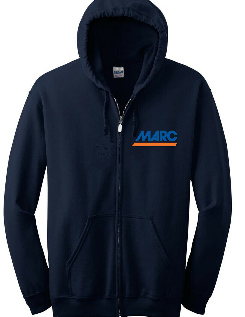 Marc Full Zip Hoodie Maryland Area Regional Commuter Rail Hooded Sweatshirt