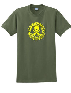 Second Amendment Original National Security 2nd Yellow Military Green T-Shirt