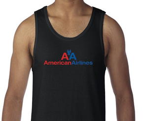 American Airlines Retro Logo Tank Top US Airline Black Sleeveless T-Shirt