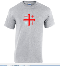 Load image into Gallery viewer, Red Jerusalem Cross Knights Templar T-Shirt Gray Christian Jesus God T Shirt
