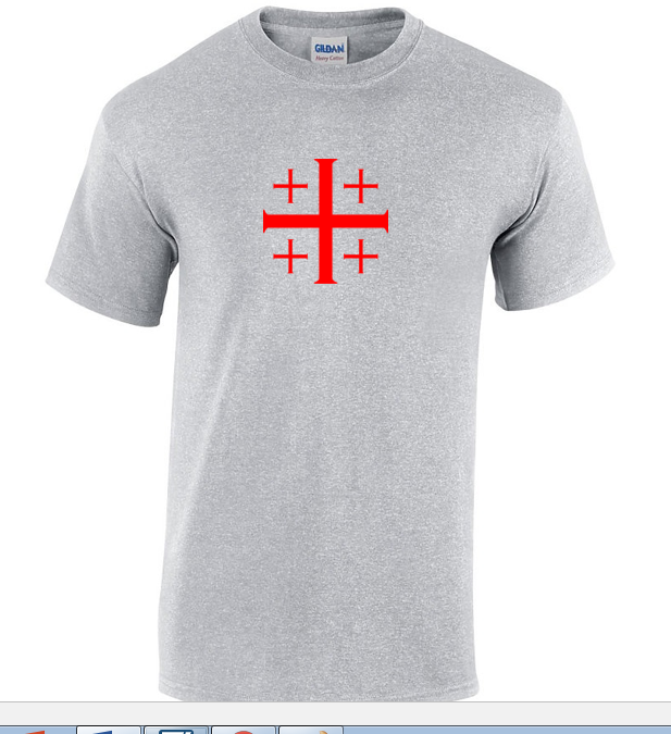 Red Jerusalem Cross Knights Templar T-Shirt Gray Christian Jesus God T Shirt