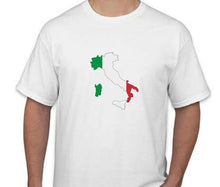 Load image into Gallery viewer, Italy Flag Country Outline T-shirt Boot Italian Europe Food White Tee Shirt
