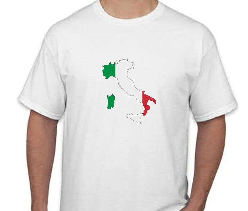 Italy Flag Country Outline T-shirt Boot Italian Europe Food White Tee Shirt