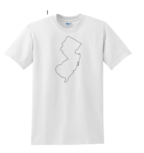 New Jersey Outline T-Shirt Black White Shirt Cotton NJ East Coast Gift S - 5XL