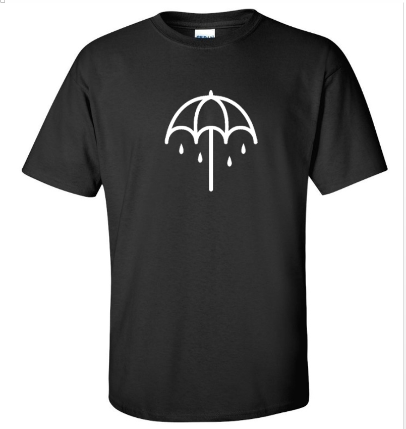 Bring me the horizon Umbrella Logo Rock Band Men's Black T-Shirt Size S-5XL