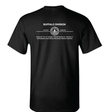 Load image into Gallery viewer, Buffalo Division B&amp;O Safety And Service Linking 13 Great States With The Nation Short Sleeve T-shirt
