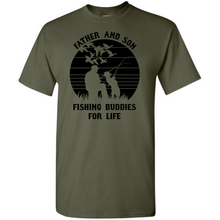 Load image into Gallery viewer, Father And Son Fishing Buddies For Life Boy Dad Fishermen Cotton Short Sleeve Shirt
