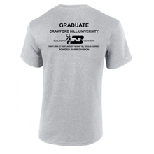 Load image into Gallery viewer, Burlington Northern Graduate Powder River Division Crawford Hill University Short Sleeve T-shirt
