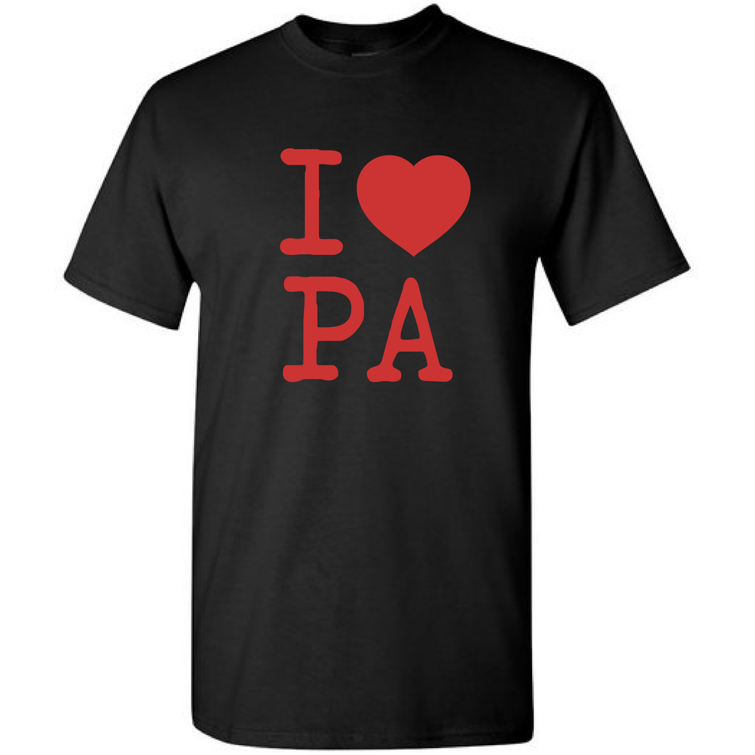 I Love Pennsylvania Red Heart PA Locals Only Hometown Short Sleeve Cotton Shirt