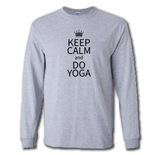 Load image into Gallery viewer, Keep Calm And Do Yoga Funny Work Out Parody Grey Cotton T-Shirt
