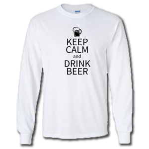 Keep Calm And Drink Beer Funny Drinking Parody White Cotton T-Shirt