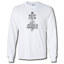 Load image into Gallery viewer, Keep Calm Let Jessica Handle It Funny Name Parody White  Cotton T-Shirt
