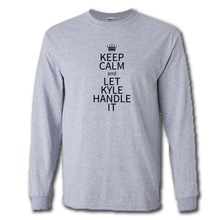 Load image into Gallery viewer, Keep Calm Let Kyle Handle It Funny Name Parody Grey Cotton T-Shirt
