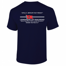 Load image into Gallery viewer, Lehigh Valley Railroad Apollo Mercury Fast Freight Where Pigs Fly Short Sleeve T-shirt
