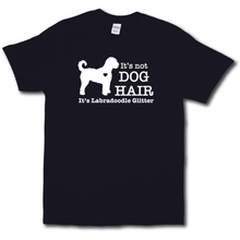 Load image into Gallery viewer, Its Not Dog Hair Its Labradoodle Glitter Funny Dog Owner Black Cotton T-shirt
