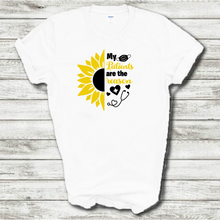 Load image into Gallery viewer, Nurse My Patients Are The Reason Sunflower Job Work Short Sleeve White Cotton T-Shirt
