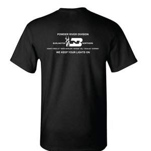 Power River Division Burlington Northern We Keep Your Lights On Short Sleeve T-shirt