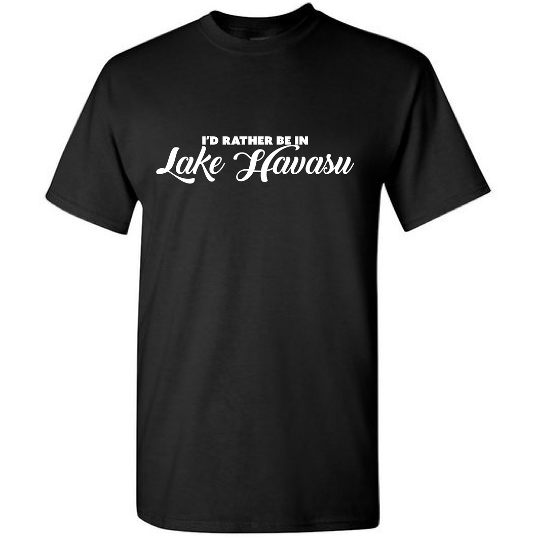 Id Rather Be In Lake Havasu Funny River Rat Vacation Short Sleeve Black Cotton T-Shirt