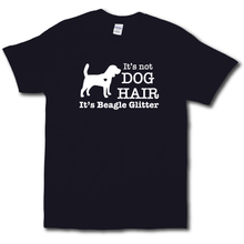 Load image into Gallery viewer, Its Not Dog Hair Its Beagle Glitter Funny Dog Owner Black Cotton T-shirt
