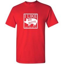 Load image into Gallery viewer, I Like Big Butts Pork Rump Funny BBQ Pig Outdoor Cotton Short Sleeve Red T-shirt
