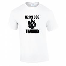 Load image into Gallery viewer, C2-K9 Dog Training Short Sleeve White With Black Print T-shirt
