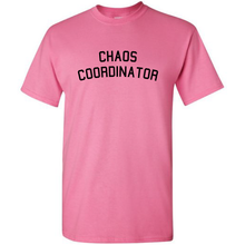 Load image into Gallery viewer, Chaos Coordinator Funny Parent Life Mom Life Dad Life Joke Short Sleeve Cotton Pink T-shirt
