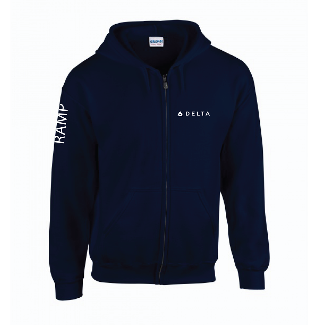 Delta Pocket Logo Ramp Sleeve Full Zip Hoodie