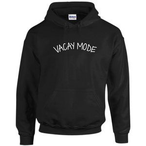 Vacay Mode Funny Vacation Drawstring Hoodie Black Sweatshirt