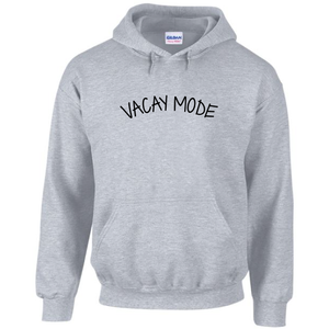 Vacay Mode Funny Vacation Drawstring Hoodie Grey Sweatshirt