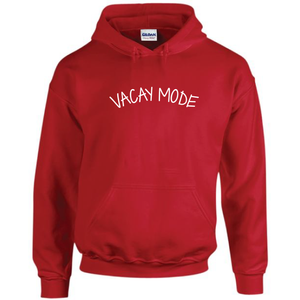 Vacay Mode Funny Vacation Drawstring Hoodie Red Sweatshirt