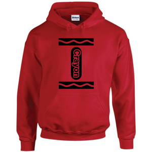 Red Crayon Simple Easy Funny Joke Halloween Costume Red Hoodie