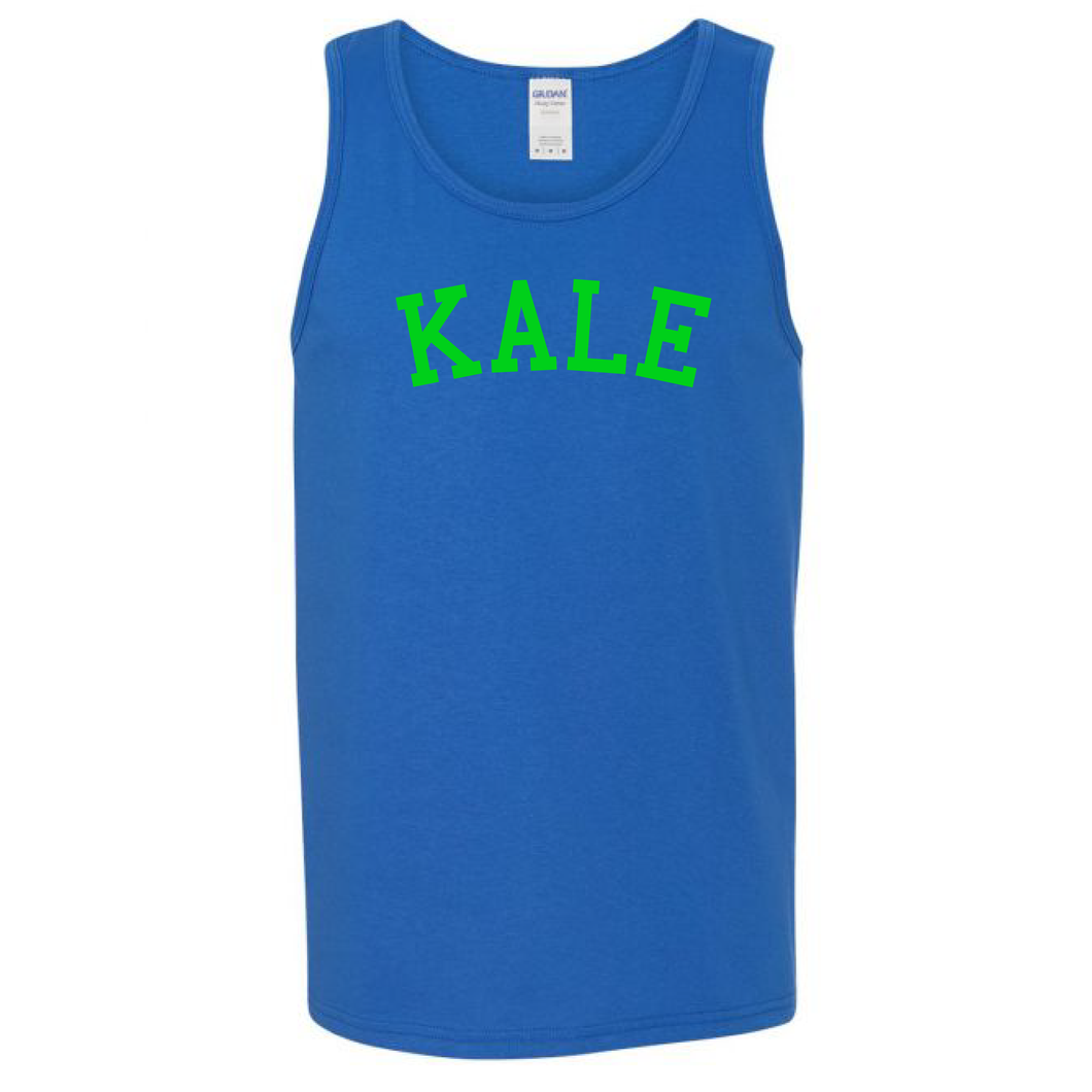 Kale Yale Parody Funny Healthy Vegetarian Fit Life Joke Cotton Blue Tank Top