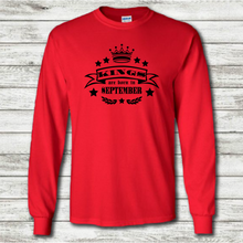 Load image into Gallery viewer, Kings Are Born In September Funny Birthday Gift Mens Red Cotton T-Shirt
