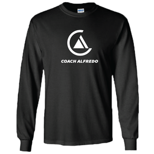 Coach Alfredo Large Center Logo Long Sleeve Cotton T-shirt