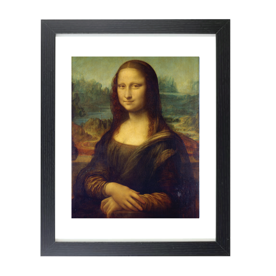 Leonardo Da Vinci Mona Lisa Framed Reprint Black Frame Gloss 8X10 Photo