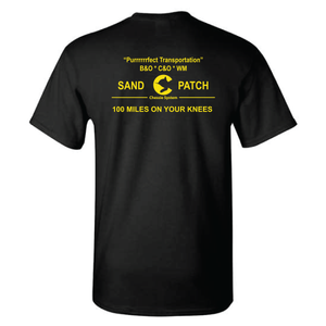 Perfect Transportation Sand Patch Chessie System 100 Miles On Your Knees Short Sleeve T-shirt