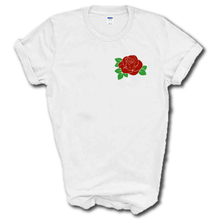 Load image into Gallery viewer, Rose Pocket Logo Outdoor Flower Short Sleeve Cotton T-shirt
