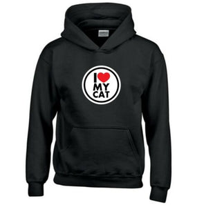 I Love My Cat Red Heart Symbol Hoodie Sweatshirt Hoodie