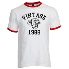 Load image into Gallery viewer, Vintage 1988 Cougars Cougar Head Jersey Style Short Sleeve Red Ringer Cotton T-Shirt
